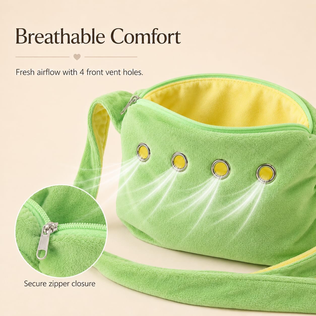 Meow&Woof Sugar Glider Bonding Pouch Small Pet Carrier Bag Sling with Strap Critter Cuddler for Gliders Ferret, Rat, Hedgehog, Hamster Outdoor-Green - Image 4