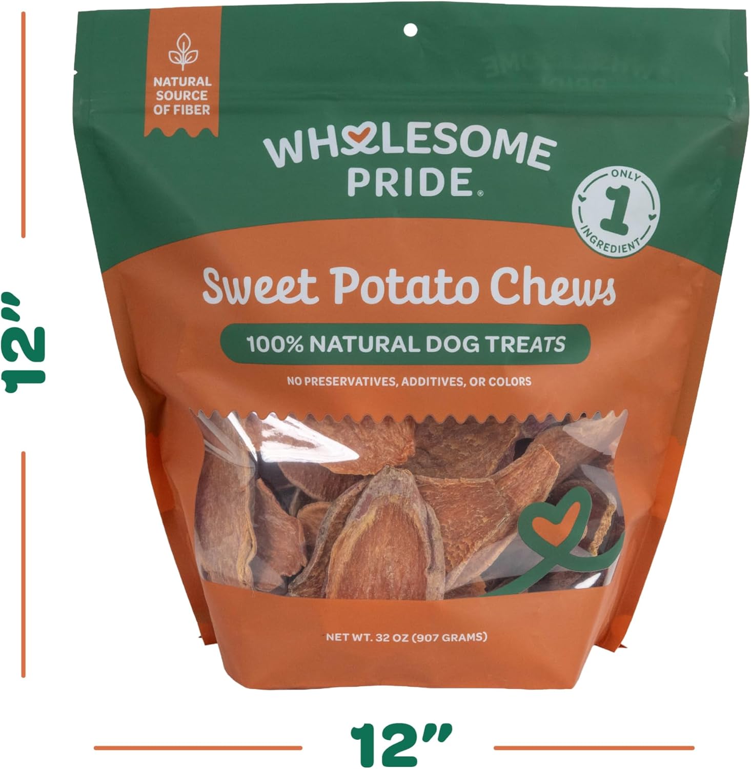 Wholesome Pride Healthy Sweet Potato Chews – Sensitive Stomach Dog Treats, No Preservatives, Single-Ingredient, No Grain, 32 oz - Image 9