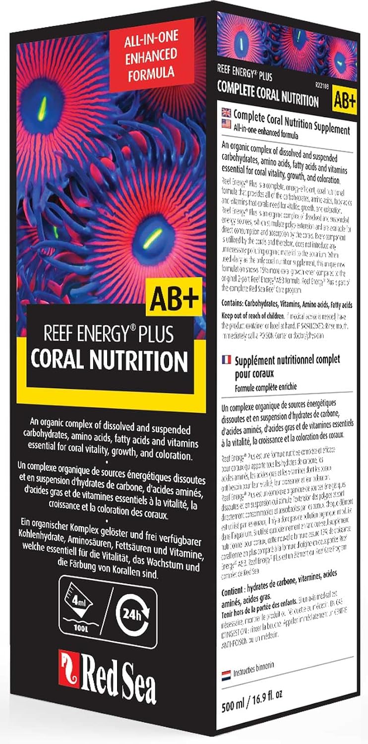 Red Sea Reef Energy Plus 500ml (AB+) All in One Coral Food for Saltwater Aquarium Marine Reef Tanks | Food for Soft, LPS, SPS, and Non-Photosynthetic Corals - Image 2