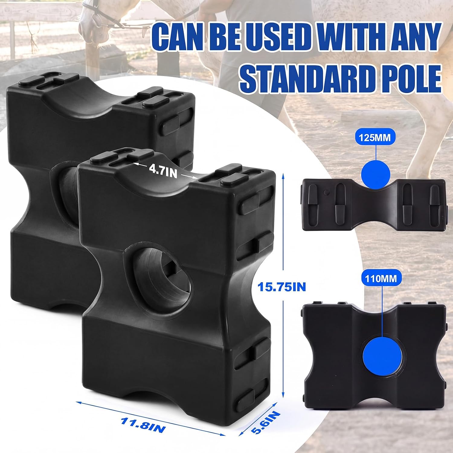 Silipull Jump Blocks for Horses, 15.75 x 11.8 x 5.6 Inches Pets Jump Block Training Enhances Equestrian Practice Equipment for Obstacle Equestrian Enthusiasts Education, Riding Club - Image 2