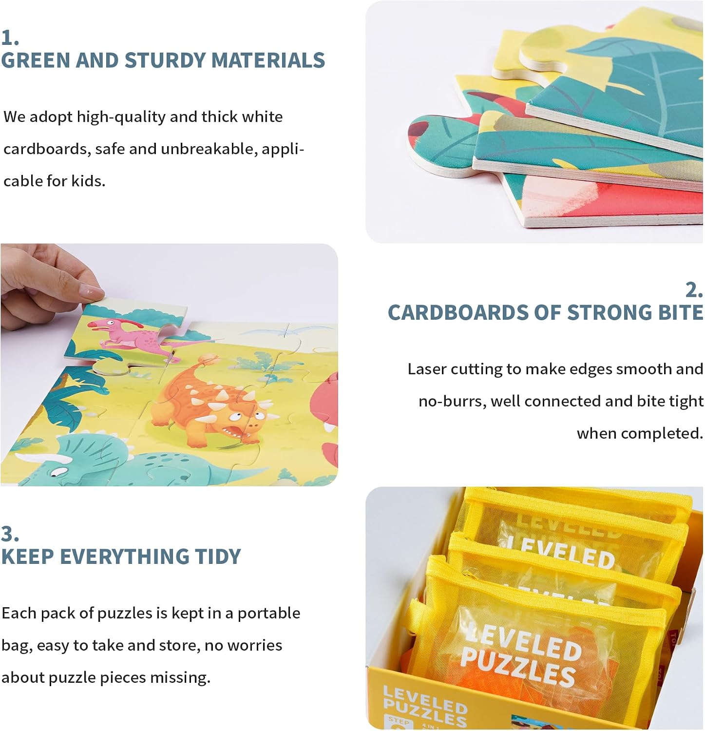 TOI Leveled Puzzles for Kids Aged 2.5 and Up, Toddler Puzzle Preschool Learning Jigsaw Puzzles, Large Pieces Educational Game for Boys Girls, Classic Education Step 2 - Image 4