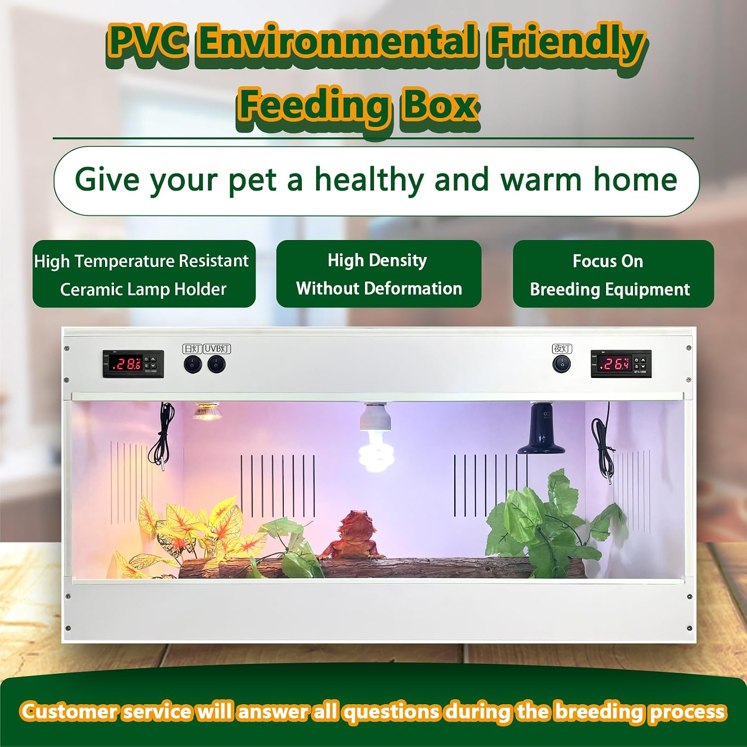 80 * 40CM Reptile Enclosure, Colorful Aluminum Frames Reptile Tank Assemble Within 6 Steps, Rust Proof Mesh Top for Air Circulation & Light Penetration, Dual Grommets for Multiple Wire Use - Image 5
