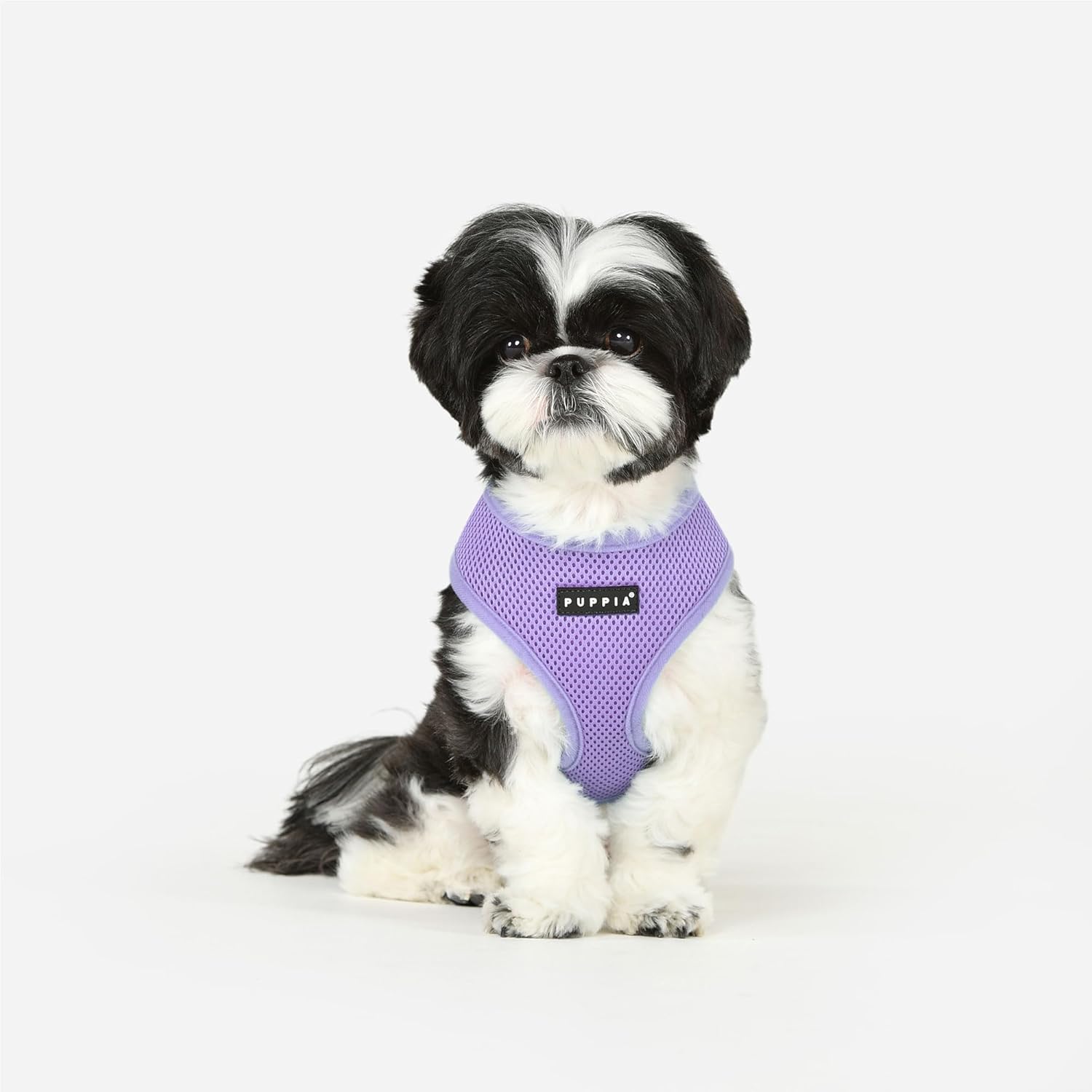 Puppia Soft Dog Harness No Choke Over-The-Head Triple Layered Breathable Mesh Adjustable Chest Belt and Quick-Release Buckle, Violet, Medium - Image 3