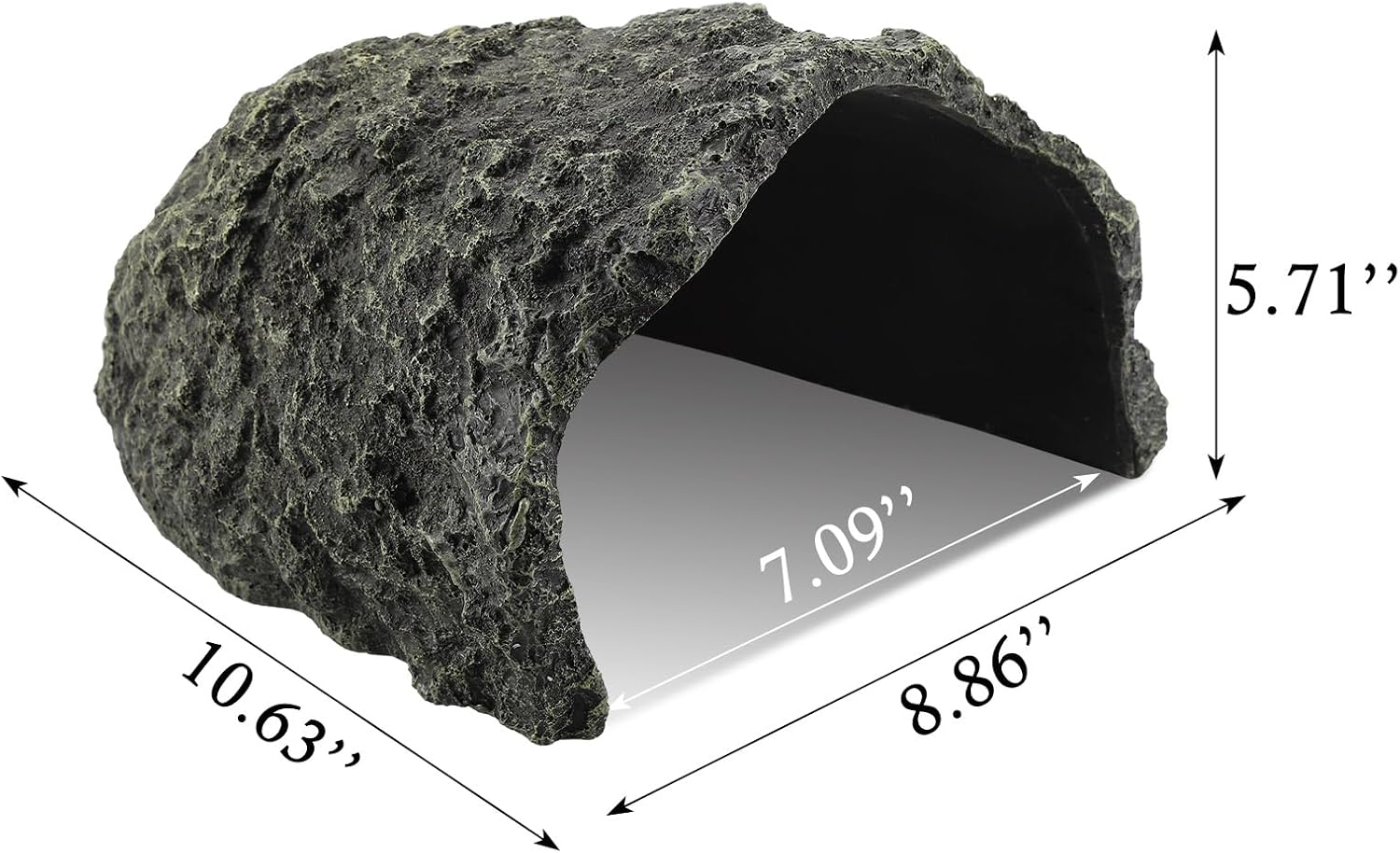 IBWell 9.1 Inch Reptile Hides Resin Tortoise Hideout for Hiding and Basking Aquarium Rock Caves for Snake Bearded Dragon Fish Lizard - Image 2