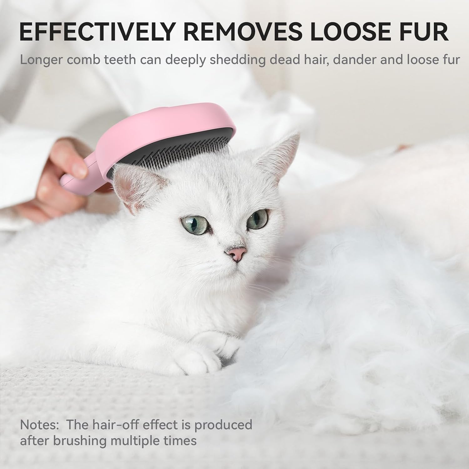 Aumuca Cat Brushes for Indoor Cats, Cat Hair Brush for Shedding, Cat Brush for Long or Short Haired Cats, Cat Grooming Deshedding Brush for Dog Kitten Horse Massage Removes Loose Fur - Image 6
