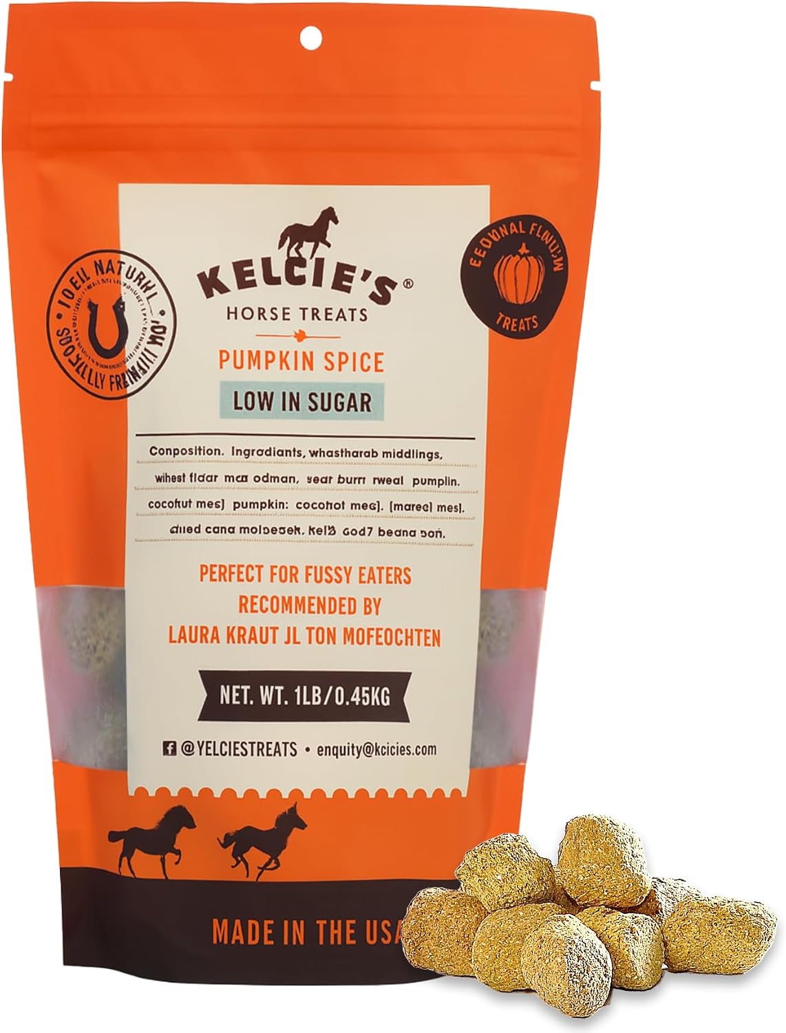 Kelcies Pumpkin Spice Horses Treats - Low Sugar, Starch, and Carbohydrates | Healthy Treats for Horse Supports Superior Digestion 1 Pound (Pack of 1) - Image 9