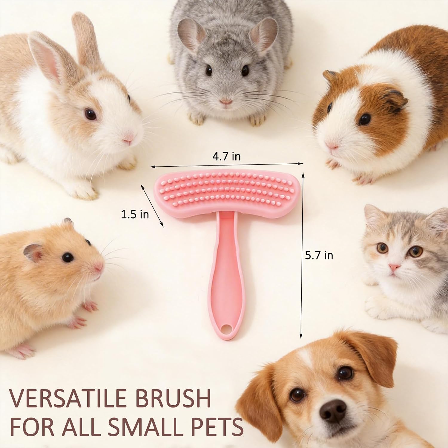 MCTOURY Rabbit Brush for Shedding Grooming: Effective at Removing 99% Loose Hair - Gentle Massage Appears Relaxed Comfortable & Soft Bristles - Safe for Sensitive Bunnies Cats Small Pets - Image 7