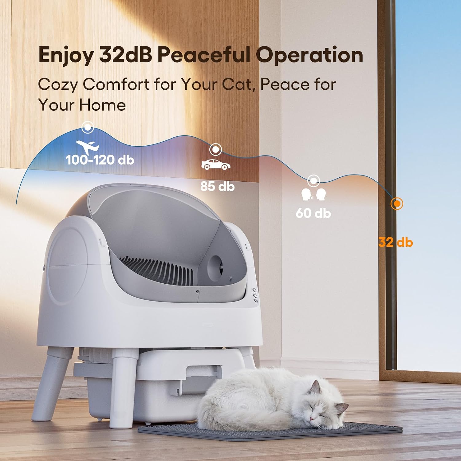 Self Cleaning Cat Litter Box, Automatic Litter Box for Multiple Cats, Integrated Safety Protection with Open-Top Design - Image 7