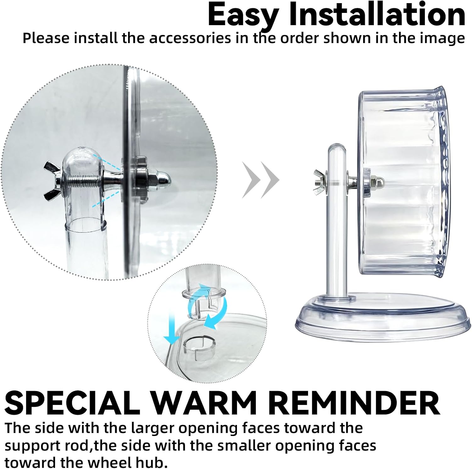 Silent Hamster Exercise Wheel,8.3 Inch Quiet Spinner Hamster Running Wheel,Silent Wheels with Anti-Skid & Adjustable Stand for Gerbils, Mice, or Other Small Pets,Transparent - Image 8