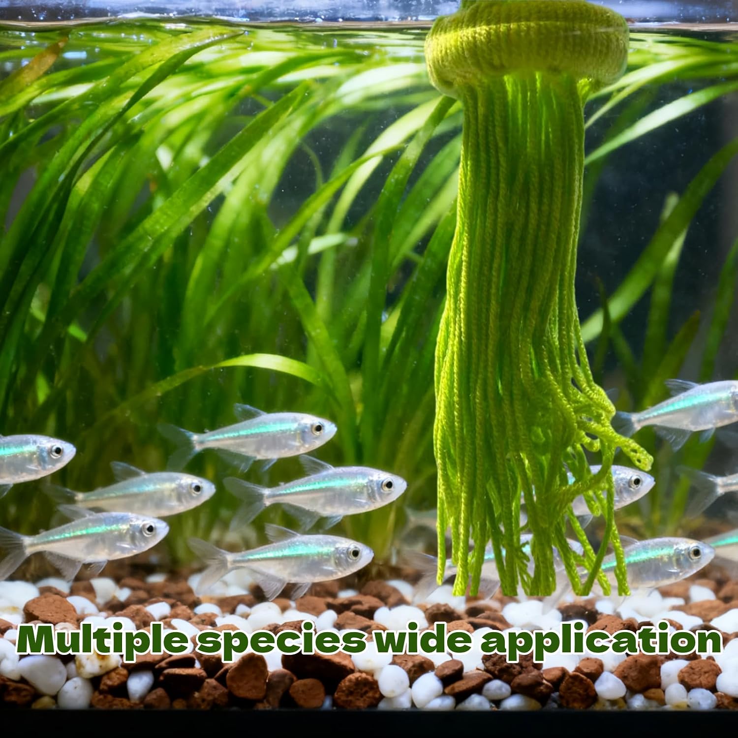 Spawning Mop Handmade Fish Breeding Grass Fish Tank Breeding Mop Decorative Aquarium Plants Floating Green Aquarium Decor for Securing Eggs and Protecting New Fry - Image 6