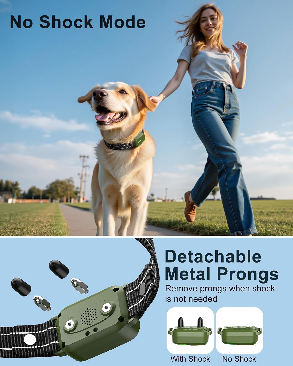 Dog Shock Collar - 4500FT Dog Training Collar with Remote, IPX8 Waterproof Electric Dog Collar with 4 Training Modes, Security Lock, Rechargeable eCollar for 10-120lbs Small Medium Large Dogs - Image 5
