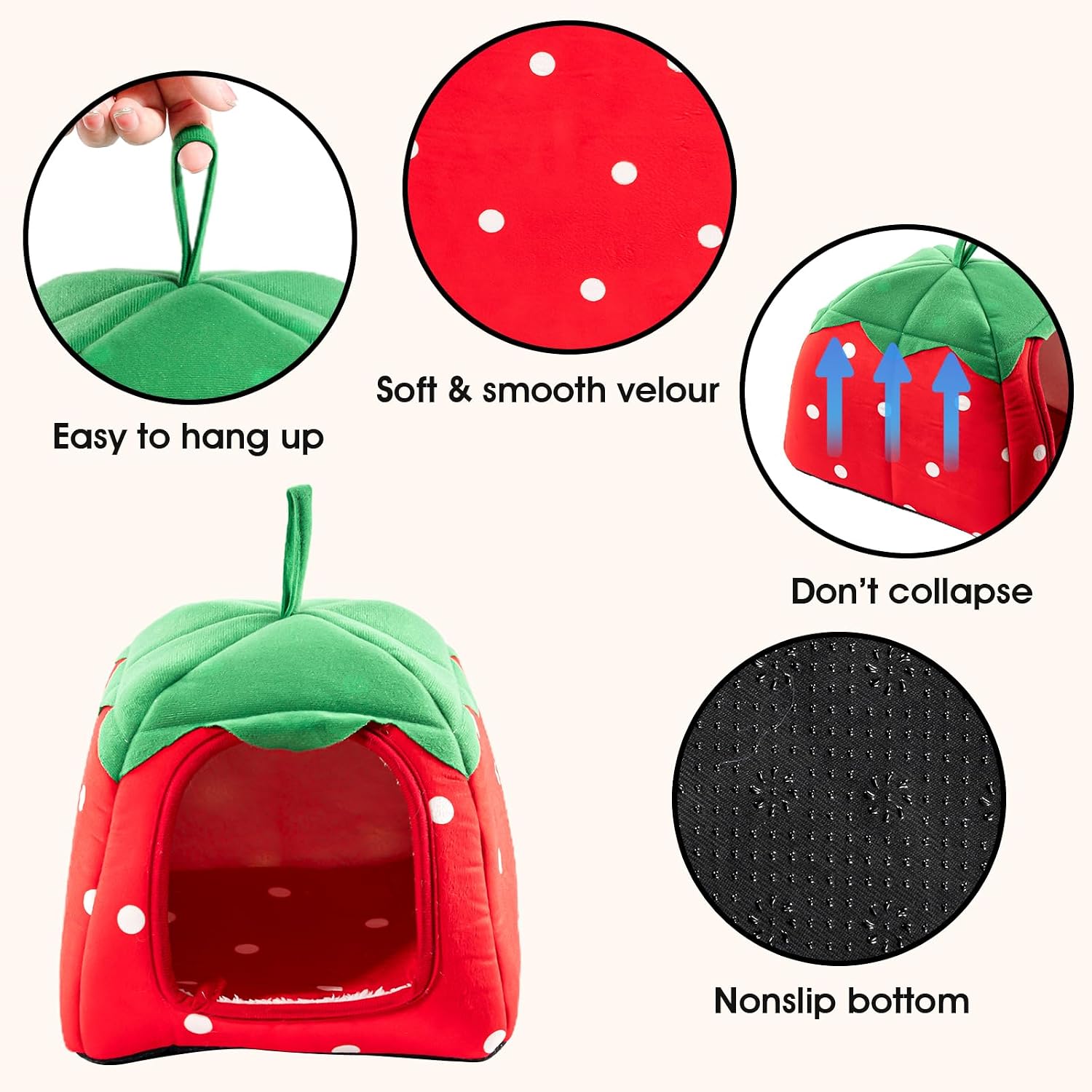 Avont 2 Pack Guinea Pig Tunnel & Hideout, Small Animal Bed | Soft Washable Fleece Hideout for Guinea Pigs, Chinchillas & Hamsters - Fruit or Animal Shape - Image 4