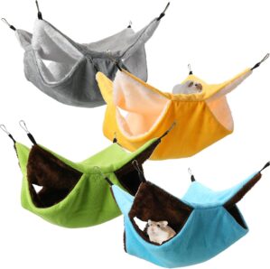 Nuogo 4 Pcs Rat Hammock for Cage Sm...