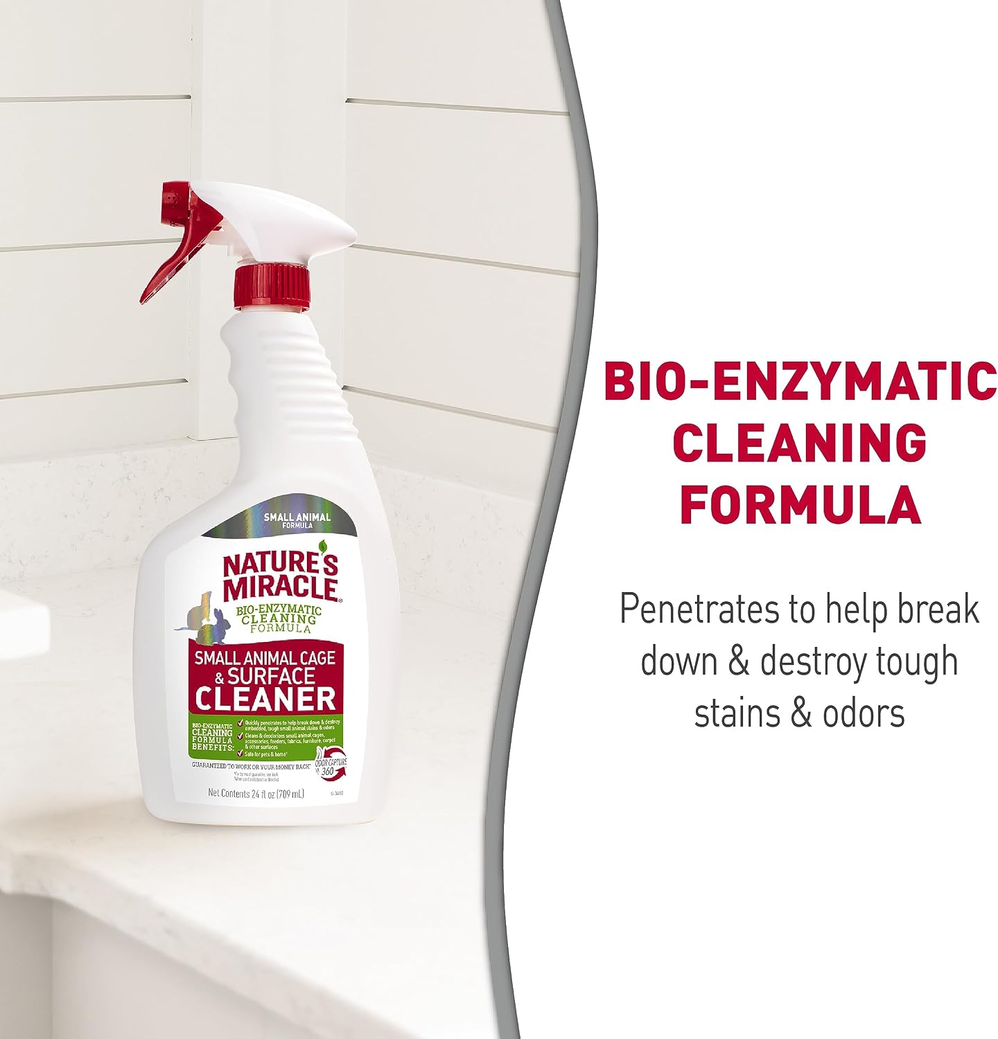 Nature’s Miracle Small Animal Cage and Surface Cleaner, Bio-Enzymatic Cleaning Formula, Destroy Tough Stains and Odors, 24 Ounces - Image 7