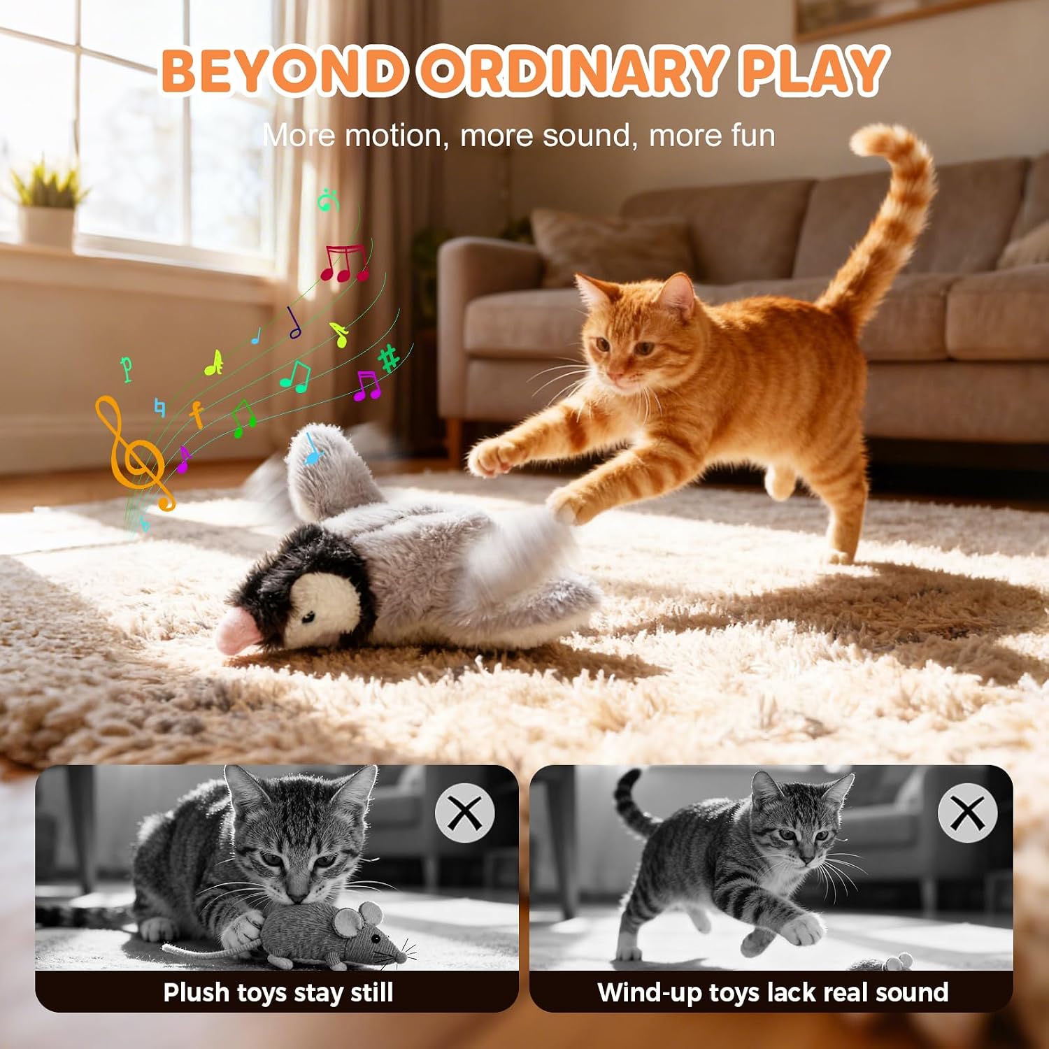 Interactive Flying Bird Cat Toy,2026 New Chirping Bird Cat Toy Flapping Bird Toy, Simulation Chirping Bird Toys Interactive Cat Toys for Bored Indoor Cats (1, Blue) - Image 3