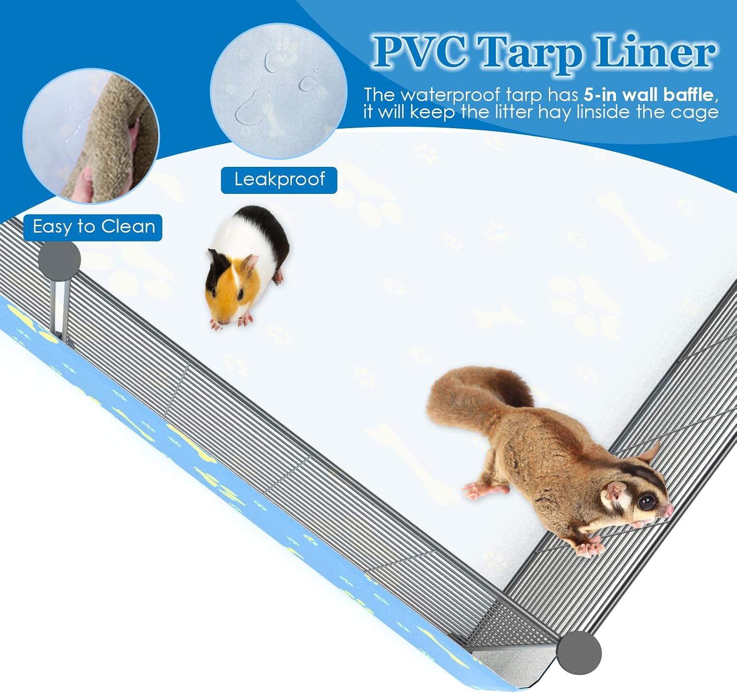 2-Story Guinea Pig Cages with Tarp, Large C&C Loft Cage for Rabbit Bunny Puppy Small Animal Indoor Dog Playpen Pet Exercise Enclosure, 25 Panels - Image 5
