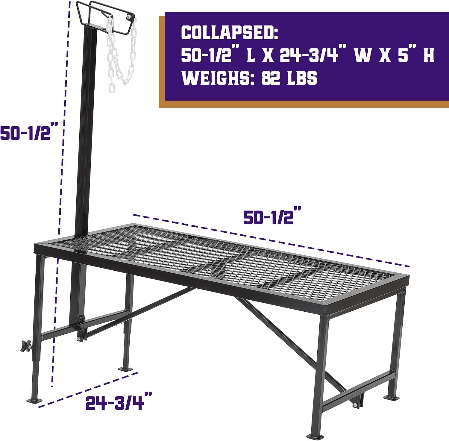 Weaver Livestock Steel Goat Trimming Stand with Wire Form Headpiece, Heavy Duty Adjustable Farm Stand, Foldable Gear for Cow, Goat, and More, Black - Image 6