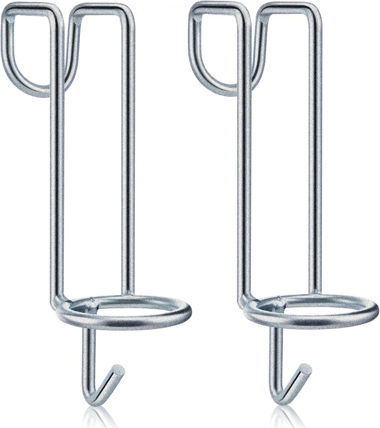 Hicarer 2 Pack Horse Feed Bucket Hooks Tack Hook for Horses Metal Equestrian Water Bucket Holder Hanger Removable No Drill Stall/Stable Feed Barn Farmhouse Supplies Livestock Accessories (Silver)