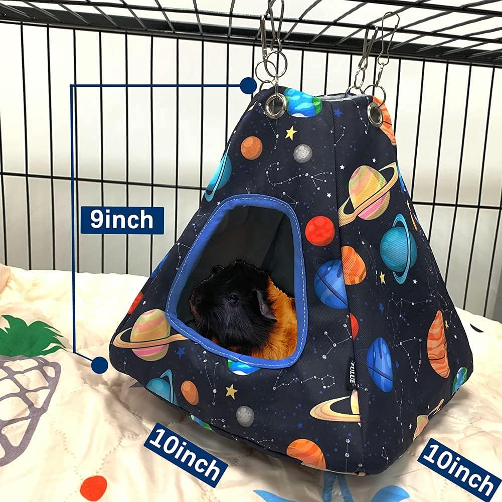 Ferret Rat Hammock Tent Hanging Tunnel Cage Accessories Set for Small Pets,Cage Decorations for Ferrets Rats (Galaxy Black) - Image 3