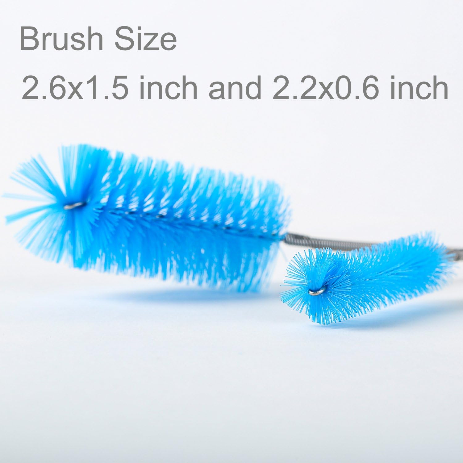 Aquarium Filter Brush Set, Flexible Double Ended Bristles Hose Pipe Cleaner with Stainless Steel Long Tube Cleaning Brush and 10 Pcs Different Sizes Bristles Brushes for Fish Tank or Home Kitchen - Image 2