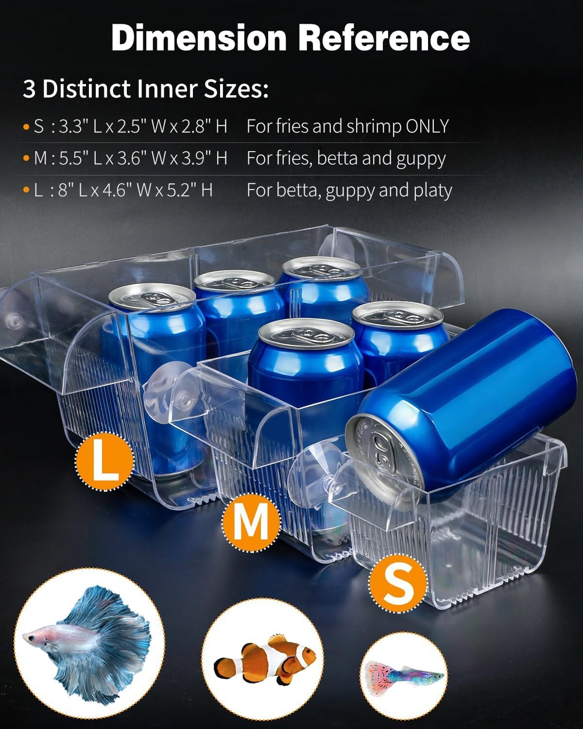 Pawfly Aquarium Fish Breeding Box, Fish Tank Hatchery Incubator with 6 Suction Cups Acrylic Hatching Box for Baby Fish Shrimp Betta Medium Acclimation Isolation Box - Image 7