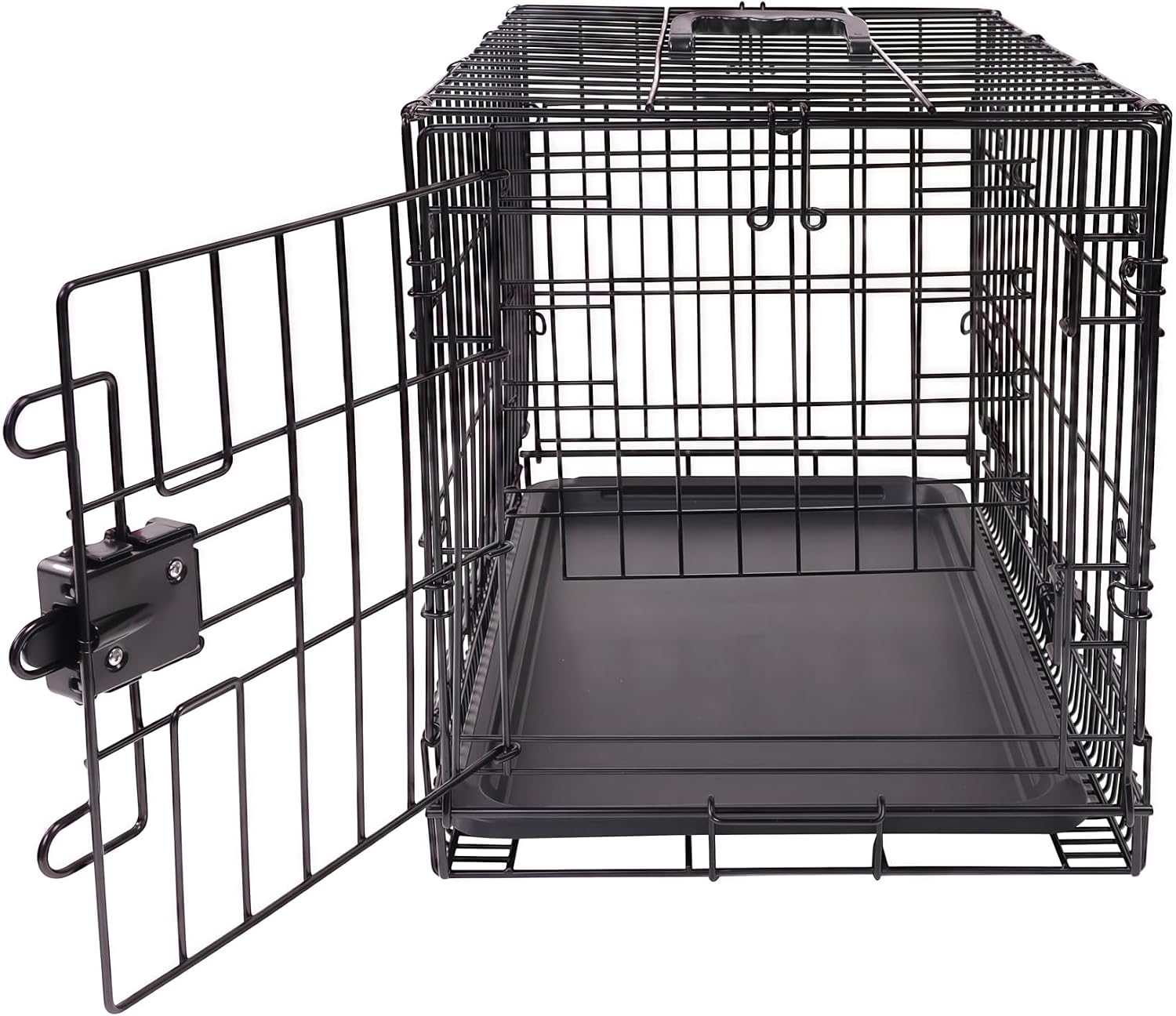 Amazon Basics Portable, Foldable Metal Wire Dog Crate with Removable Tray, Single Door, Divider Panel, Quick Setup, 30 x 19 x 21 in, Black - Image 3