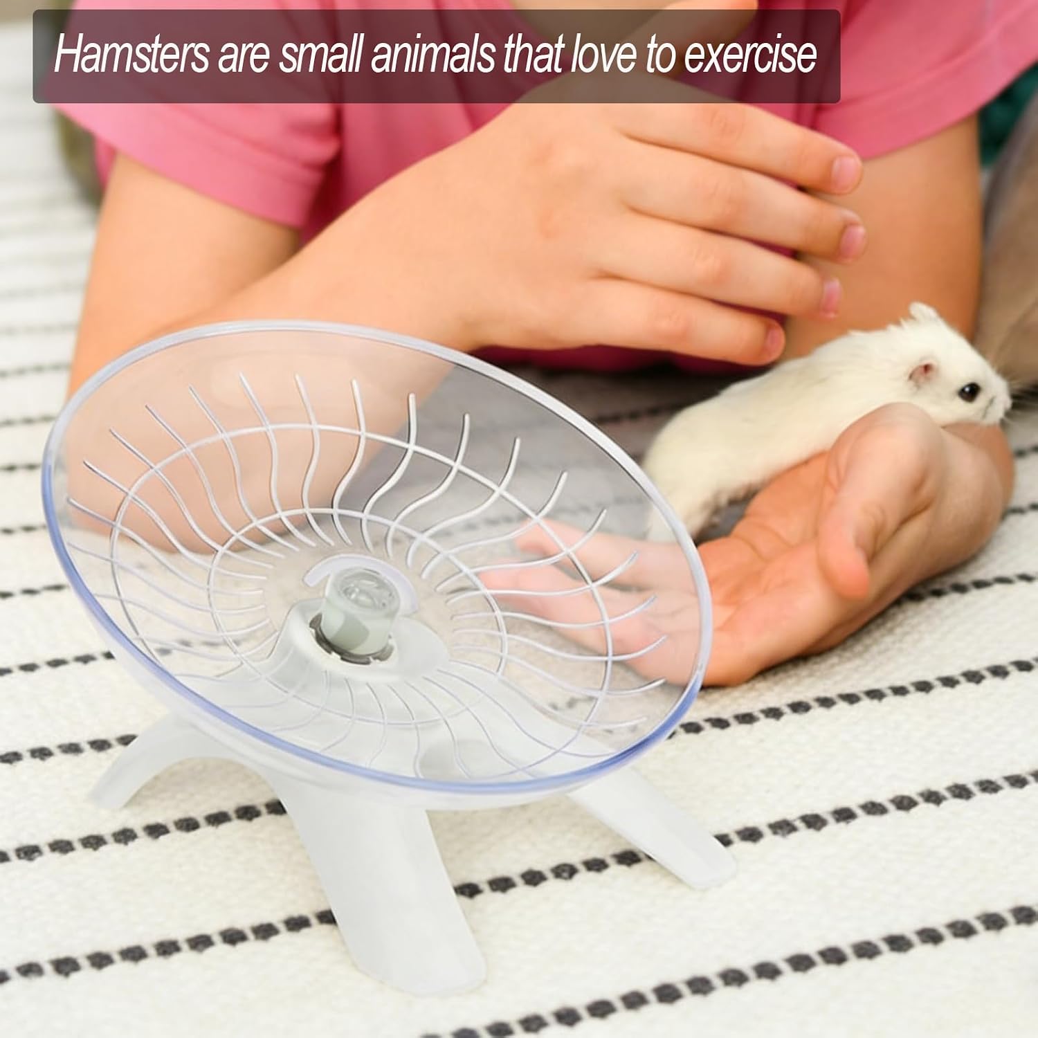 Hamster Wheel, Hamster Flying Saucer Silent Running Exercise Wheel for Hamsters, Gerbils, Mice,Hedgehog and Other Small Pets Silent Running Wheel Hermit Crab Wheel(White) - Image 6