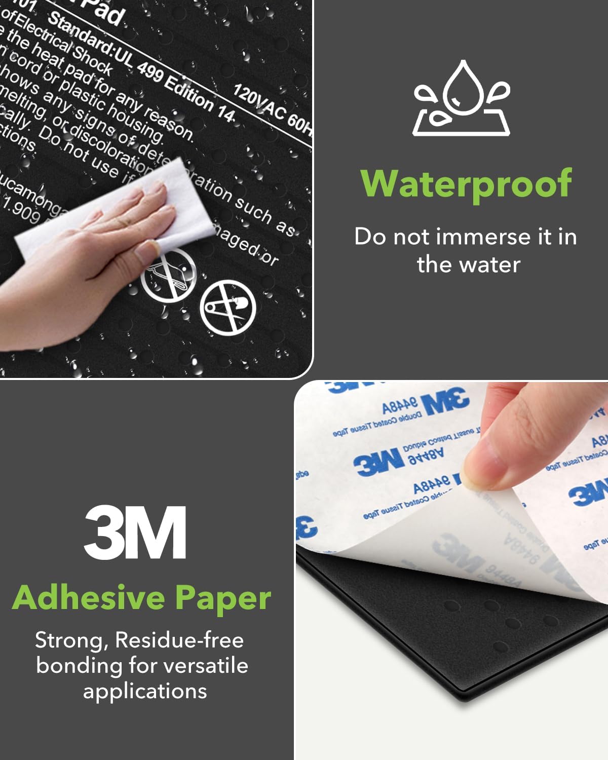 BN-LINK Reptile Heat Pad 6"X8" 8W for 10-20gal Under Tank Terrarium Heating Mat Waterproof for Turtle, Lizard, Frogs, Snake, Hermit Crab - Image 5