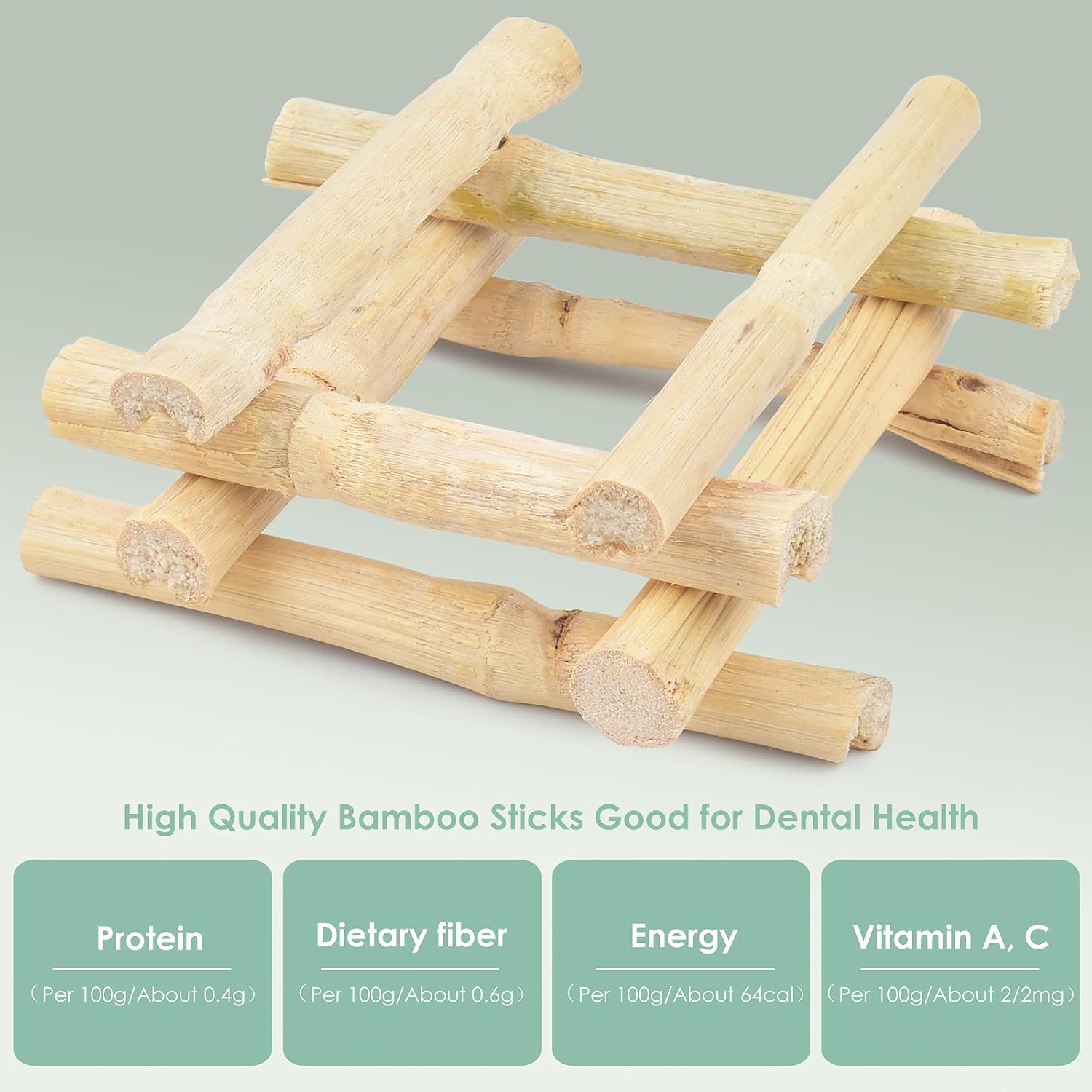 Bissap Sweet Bamboo Chew Sticks for Rabbits 500g/1.1Ib, Bunny Molar Treats Snack for Small Animals Hamsters Chinchillas Guinea Pigs Squirrels Natural Teeth Grinding Toys - Image 3