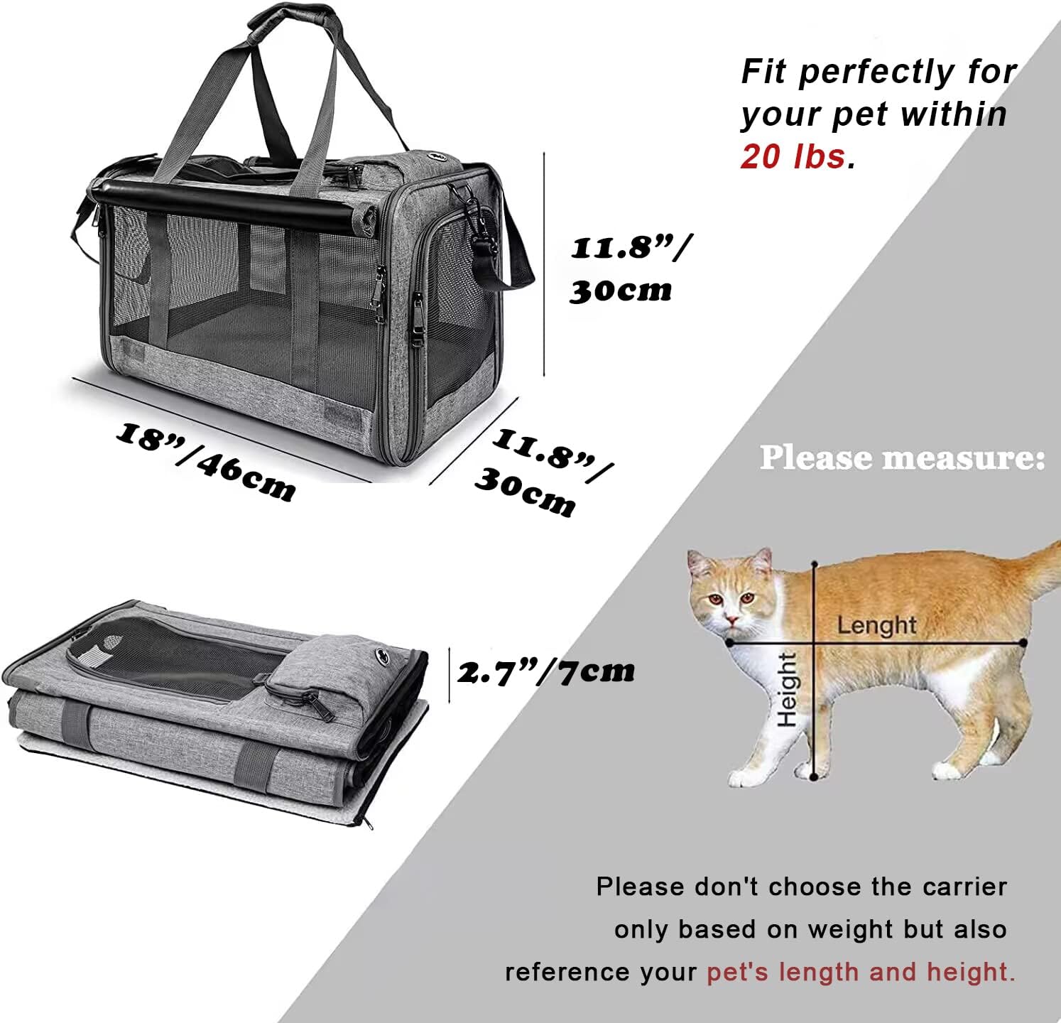 GAPZER Pet Carrier for Large Cats, Soft-Sided Cat Carrier for Medium Big Cats and Puppy up to 20lbs, Washable Dog Carrier Privacy Protection for Home Outdoor Travel - Image 2