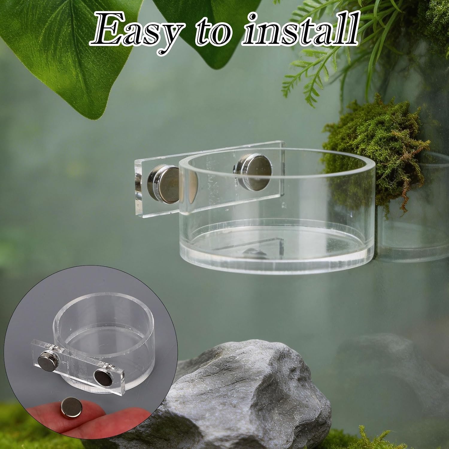 Jumping Spider Feeding Dish Set, Magnetic Water Bowl Dispenser Feeding Food Dish with Reptile Tweezers Jumping Spider Enclosure Accessories Kit for Tarantula Mantis Small Reptiles Pets - Image 7