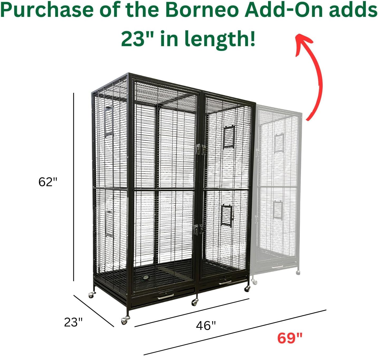 Exotic Nutrition Borneo Small Animal Cage - for Sugar Gliders, Squirrels, Marmosets & Other Small Pets (Cage) - Image 5