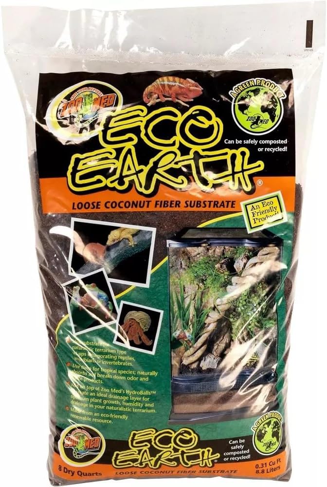 Zoo Med Eco Earth All-Natural Loose Coconut Fiber, Safely Composted, Tropical Substrate for Reptiles (8 Quarts, 2-Pack) - Image 4