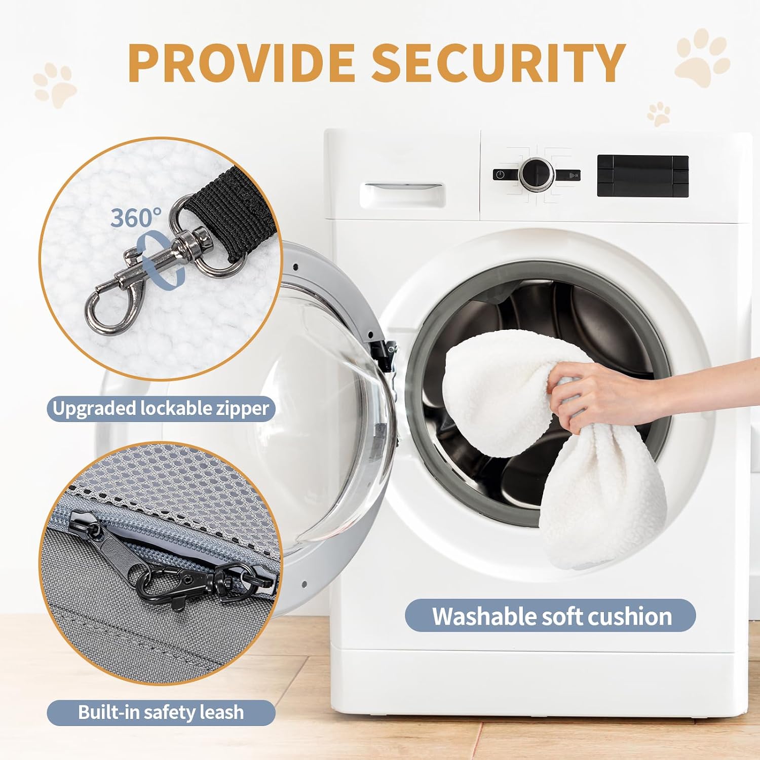 Petsfit Airline Approved Pet Carrier for Small Cats, 16.5x8.6x11 TSA Approved Carrier, with Removable Dual-Sided Padding (2-Way Placement) - Fits Under Most Airplane Seats, Escape Proof (Grey) - Image 5