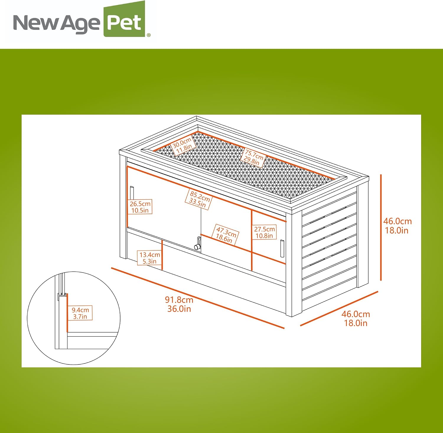 New Age Pet ECOFLEX 36" Wide Medium Reptile Habitat, Mojave Lounge for Snakes, Tortoises & Lizards in Maple, Black & Grey, Easy Assembly, Sliding Glass Doors & Mesh Top - Image 13