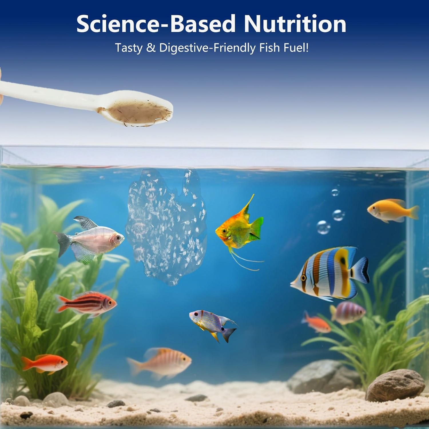 Brine Shrimp Fish Food - High Protein Non-Living Adult Brine Shrimp for Bettas, Goldfish, Cichlids & - Color Enhancing, -Instant Liquid Slow Sinking Tropical Fish Food (12.5oz) - Image 4
