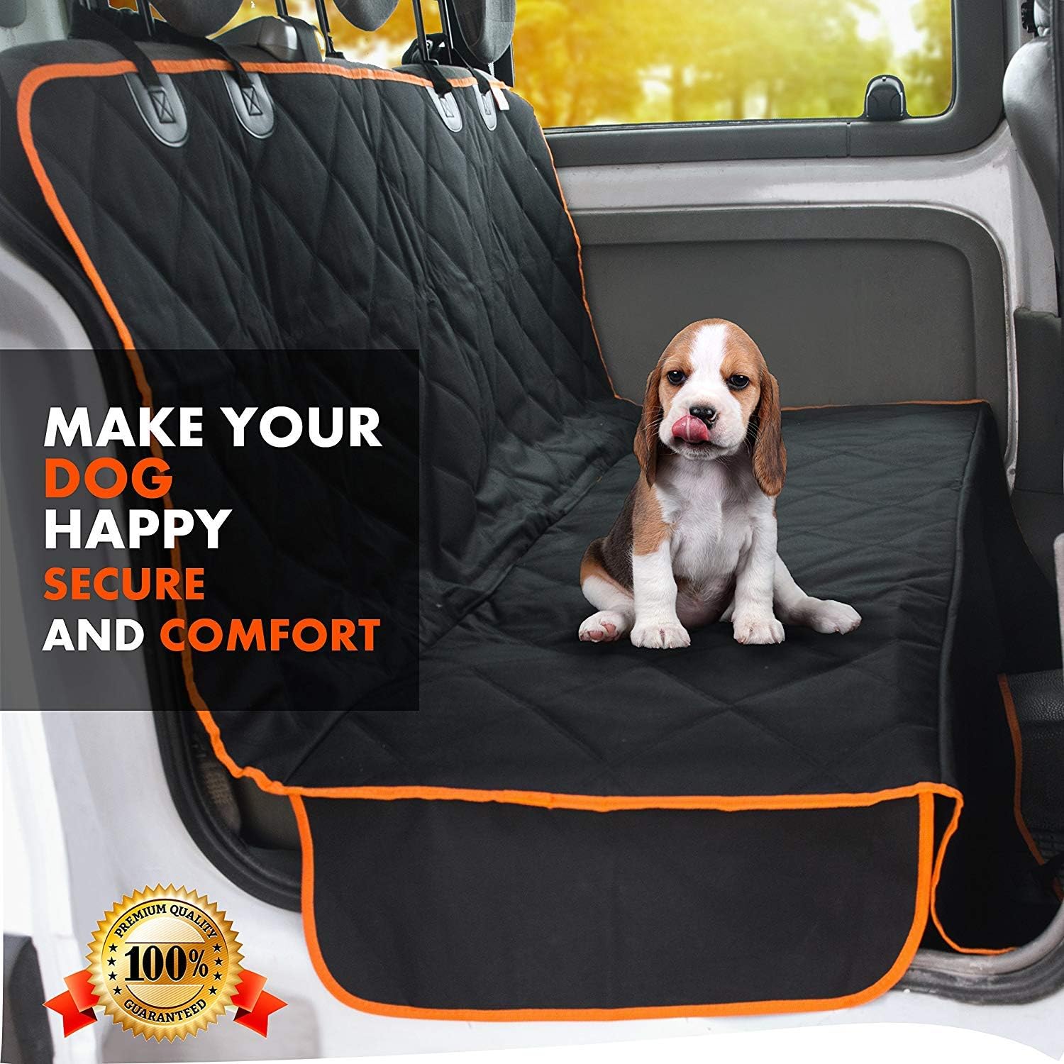 Doggie World Dog Car Seat Cover for Back Seat, Waterproof Dog Hammock | Durable Pet Car Seat Cover Backseat Protector for Cars & SUVs, Nonslip Scratchproof Rear Seat Cover Against Dirt, Fur - Image 6