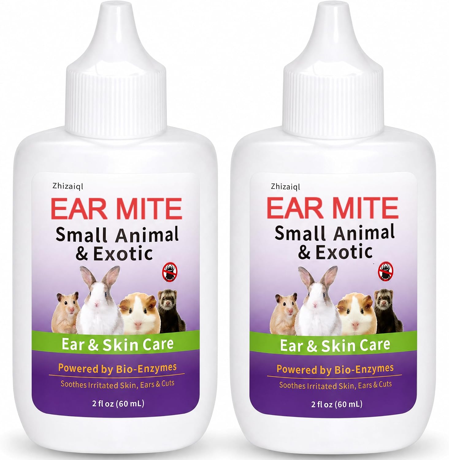 Topical Solution for Rabbits, Guinea Pigs & Exotics, Relieves Ear & Skin Infections, Scratching & Wounds, for Hamsters, Ferrets & Birds, Antibiotic-Free & Safe if Licked, 4 oz