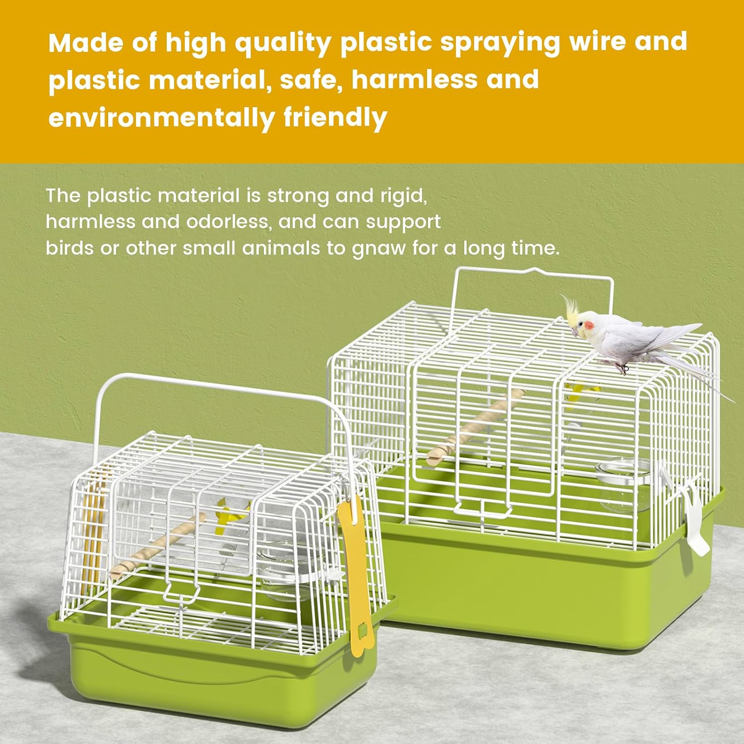 Small Bird cage,Travel Cage for Birds and Small Animals, Parakeet cage,Bird Carrier Travel cage,Bird Travel cage, jaulas para pájaros,Green,(Green,S) - Image 5