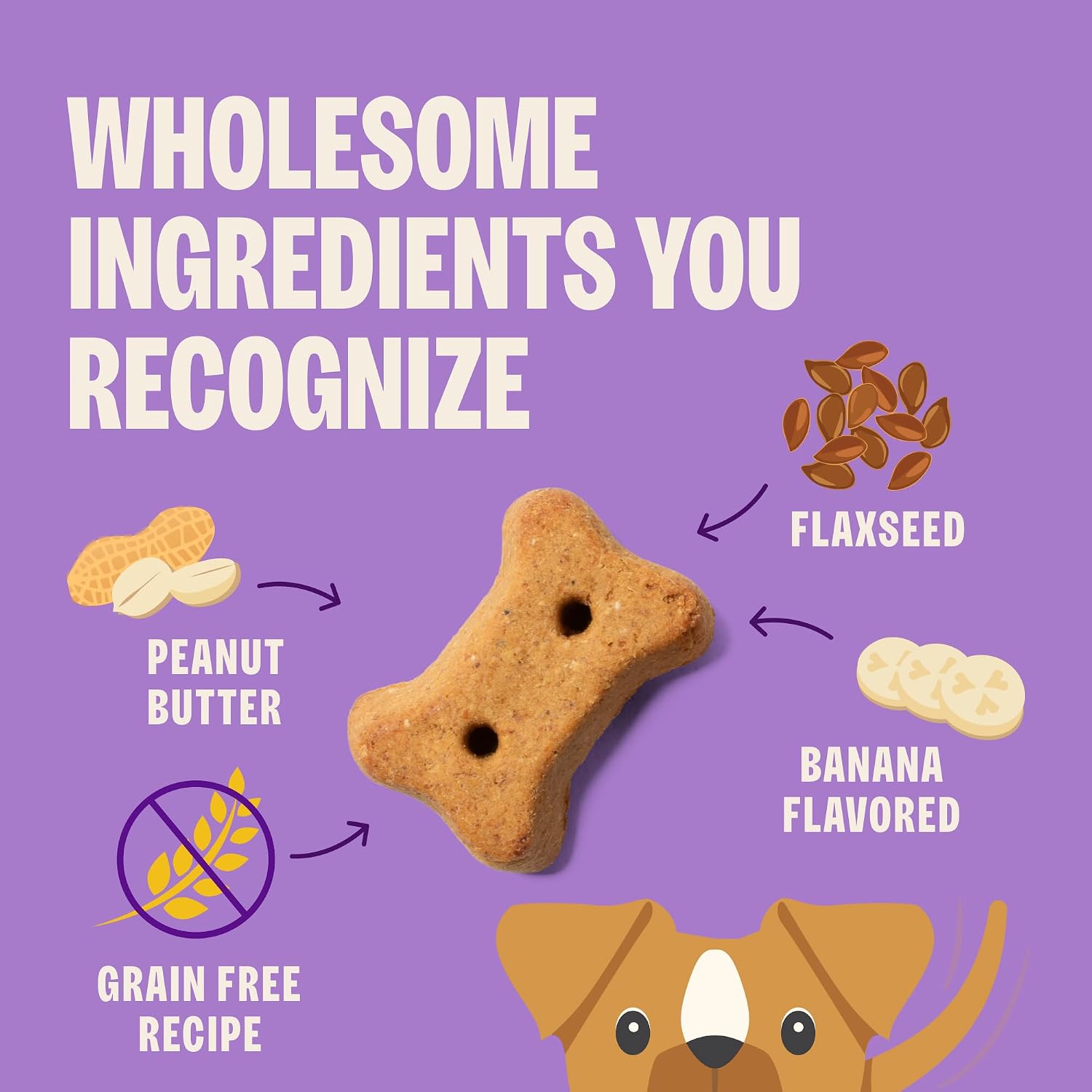 Wellness Old Mother Hubbard Classic Grain Free P-Nuttier'n Nanners Dog Biscuits, Natural Training Treats, Peanut Butter and Banana Flavor, Mini Size. 16 oz Bag - Image 3