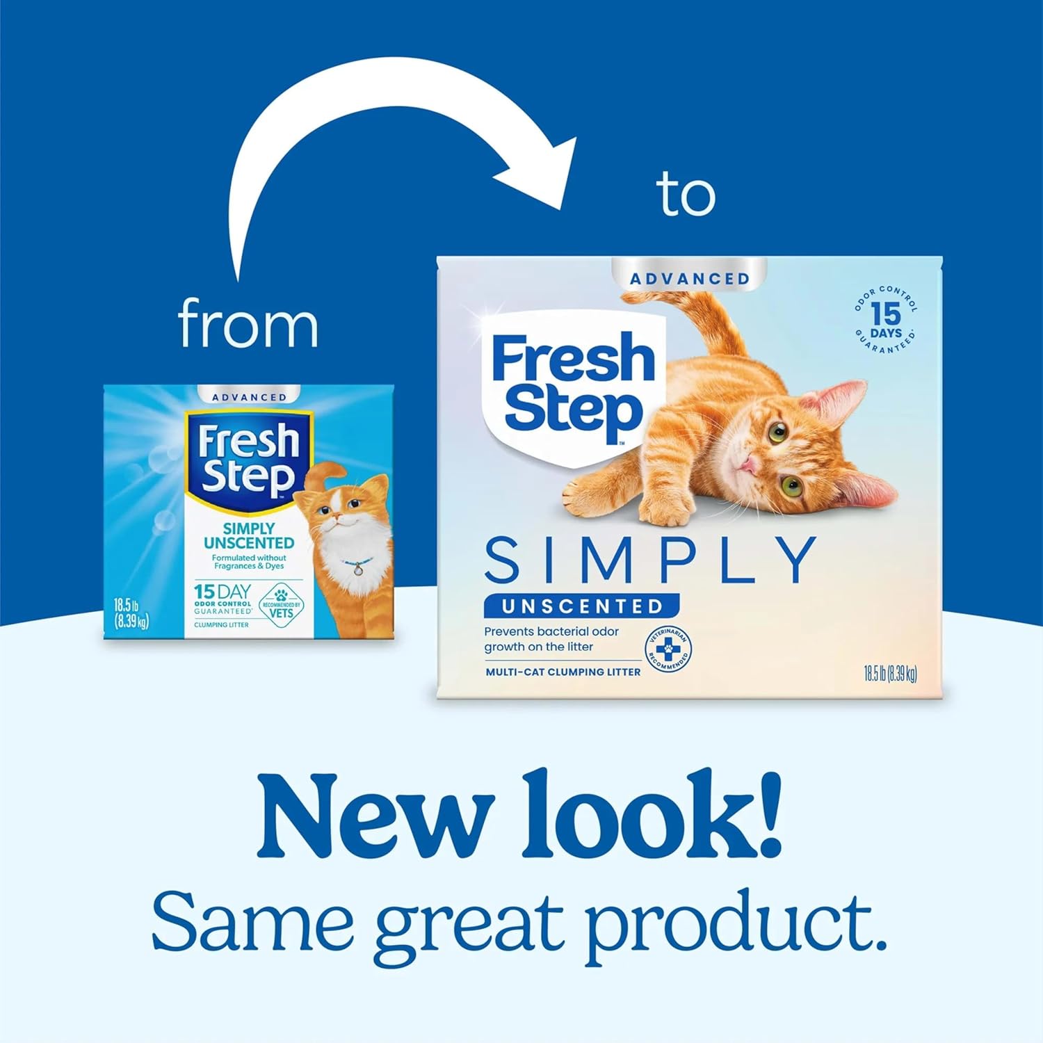 Fresh Step Advanced Simply Unscented Multi Cat Clumping Litter, Formulated With No Added Dyes or Fragrances, Ammonia Block Technology, Low Dust, 18.5 lb. Box, Pack of 2 - Image 2