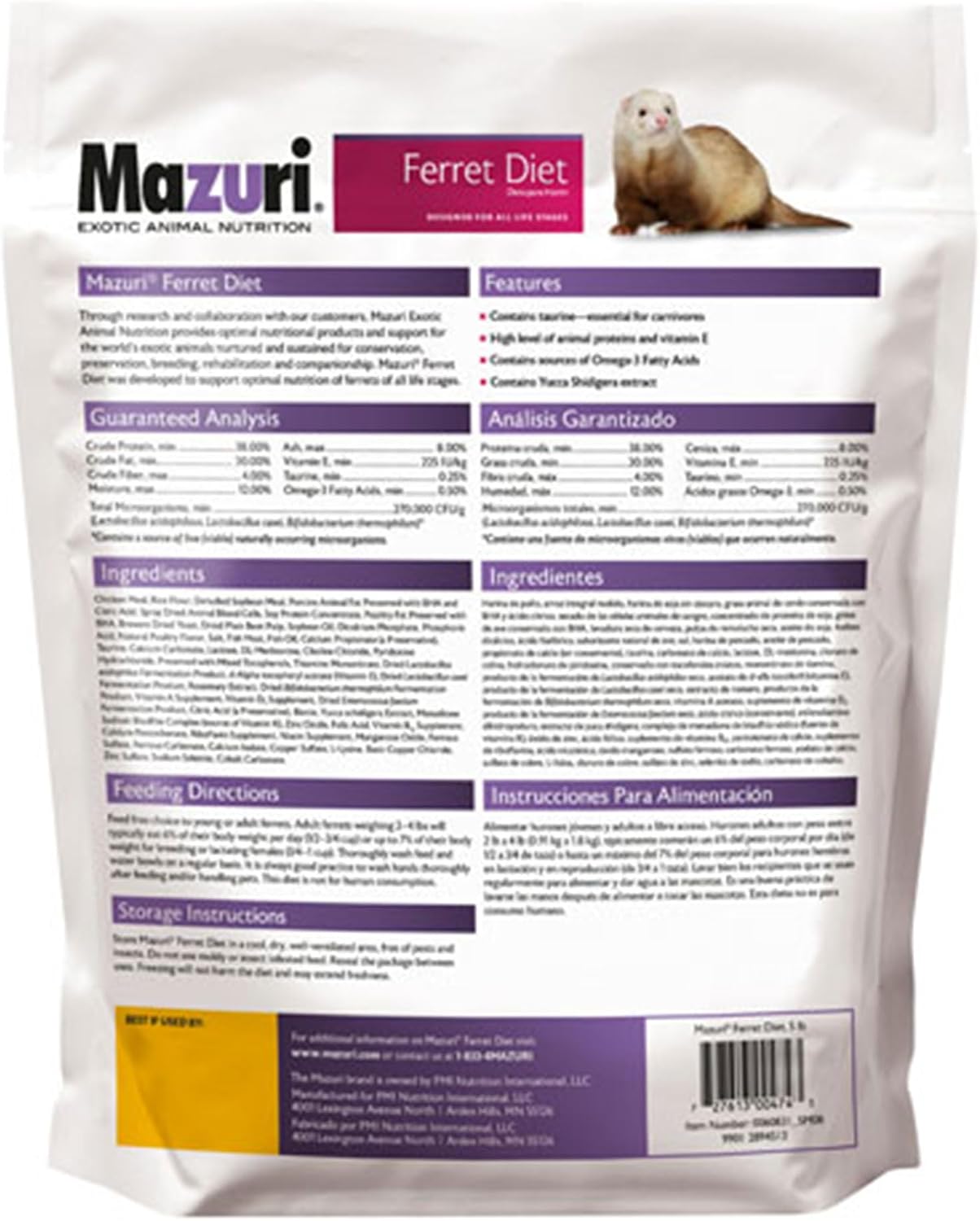 Mazuri | Nutritionally Complete Food for Ferrets| 5 Pound (5 lb.) Bag - Image 2