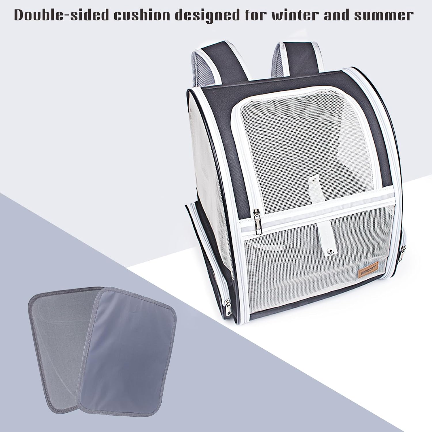 Cat Carrier Backpack, Dog Backpack, Ventilate Pet Cats Puppy Dogs Birds Bunny Backpack for Travel Indoor Outdoor Use(Black) - Image 2