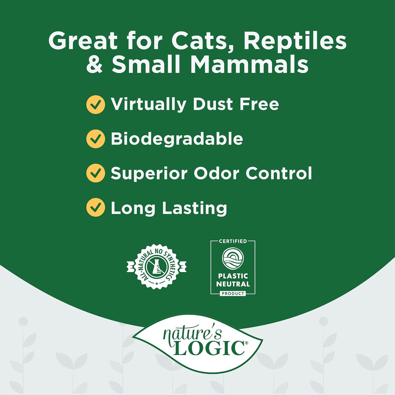Nature's Logic 100% Natural Pine Pellet Cat Litter - Dust-Free, Unscented, Biodegradable - Safe for Cats, Kittens, Reptiles & Small Pets - Highly Absorbent - 12 lb Bag - Image 4