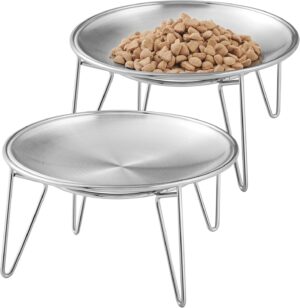 Cat Food Bowls, 2 Pcs Stainless Ste...