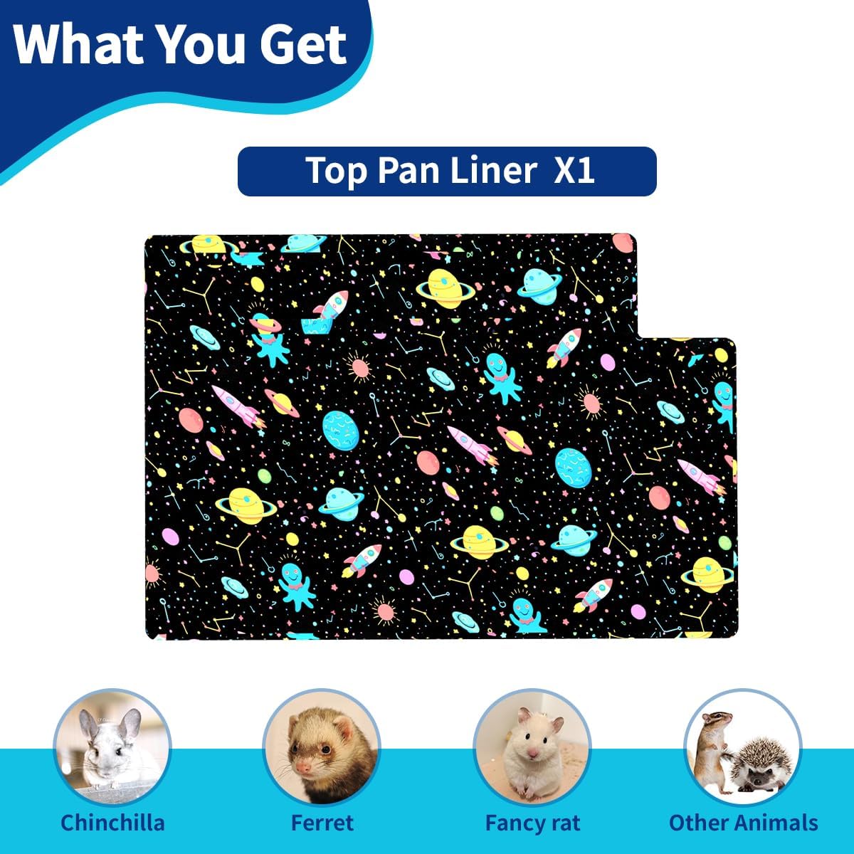 YKD Ferret Cage Liners for Ferret Nation & Critter Nation Cages | Waterproof Chinchilla Cage Accessories, Washable Bedding, for Ferrets, Chinchillas, Rats (Black, Top Pan Liner) - Image 6