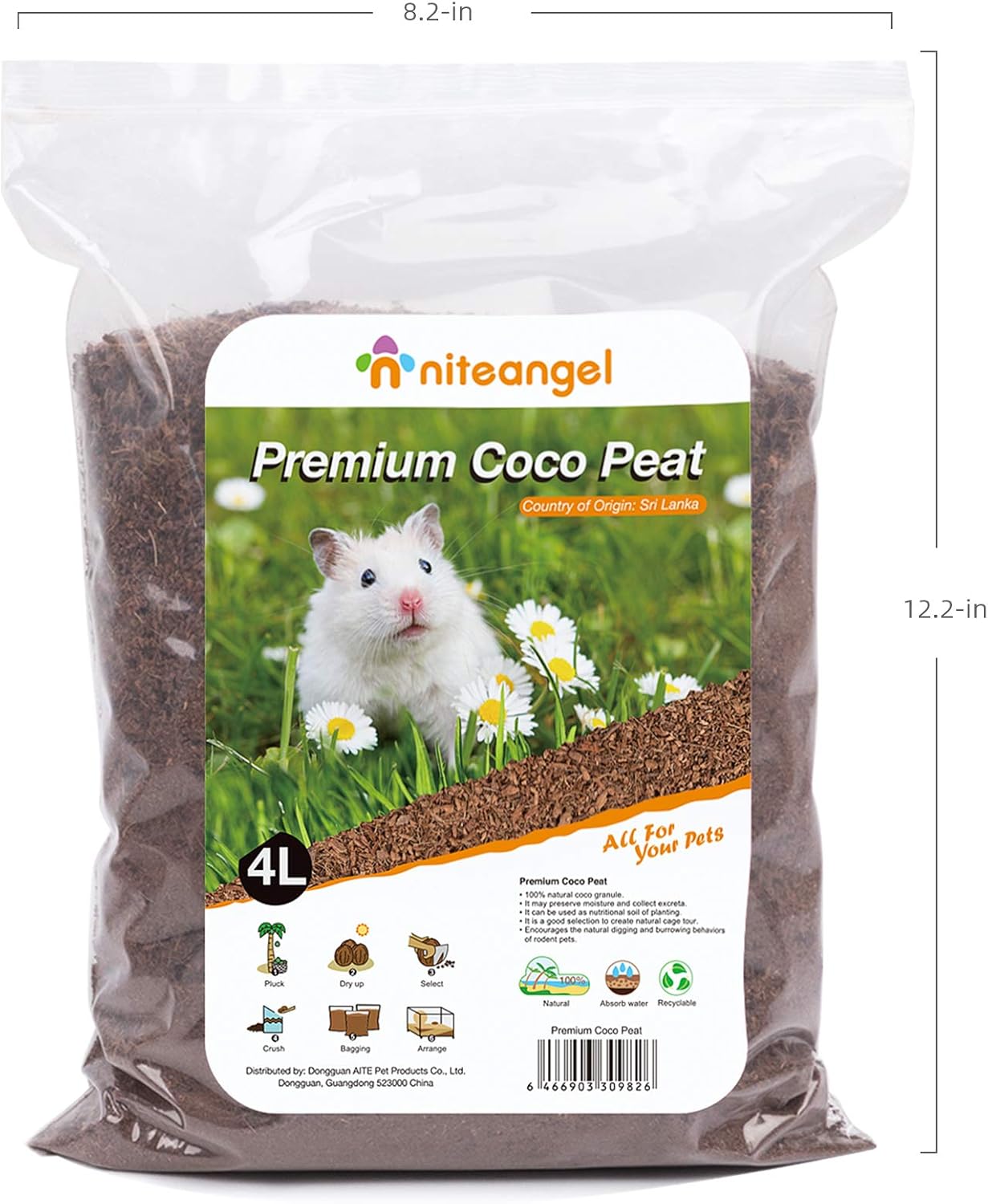 Niteangel Natural Coco/Cork Hamster Bedding Pet Litter for Dwarf Syrian Hamsters, Gerbils, mices, Degus or Other Small Animal - Image 6