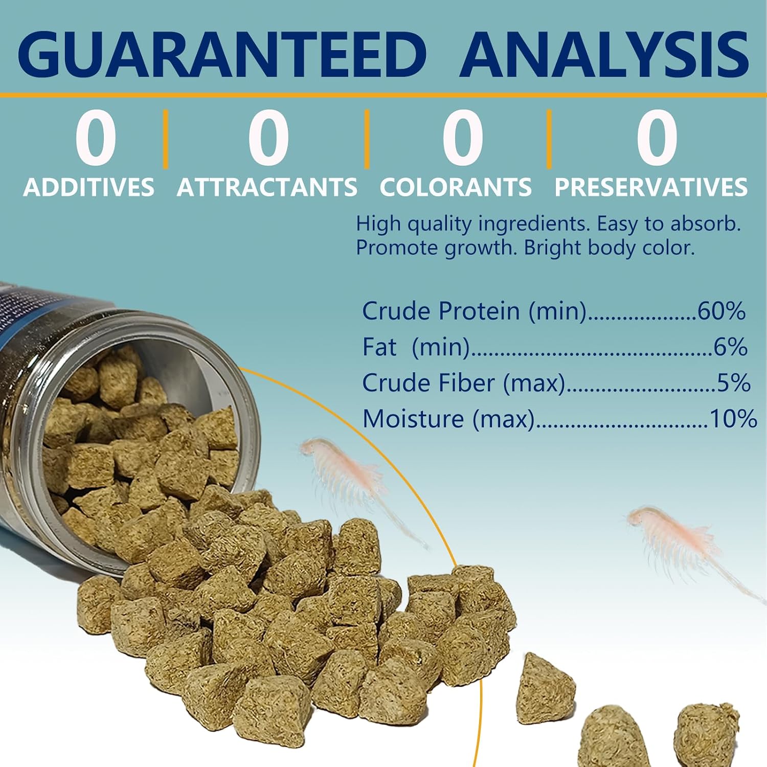 Freeze Dried Brine Shrimp Cubes 4.5 OZ, Brine Shrimp Freeze Dried Aquatic Foods for Tropical Fish Marine Fish and Aquatic Turtles. - Image 5