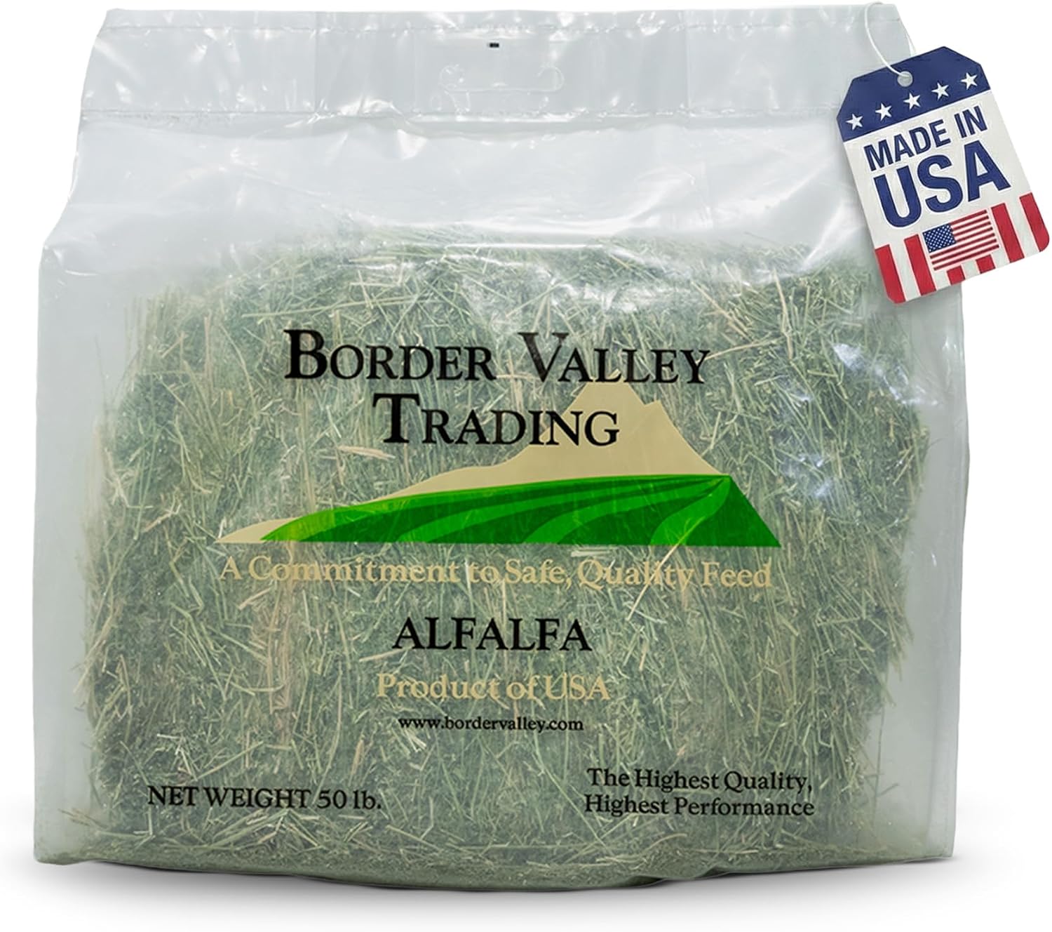 Border Valley Alfalfa Hay Bale in Bag, 40 lb - High Fiber Hay for Rabbits, Guinea Pigs, Chinchillas, Tortoises, Horses and Livestock - Protein-Rich Plant-Based Nutrition, Farm-to-Home Freshness - Image 2