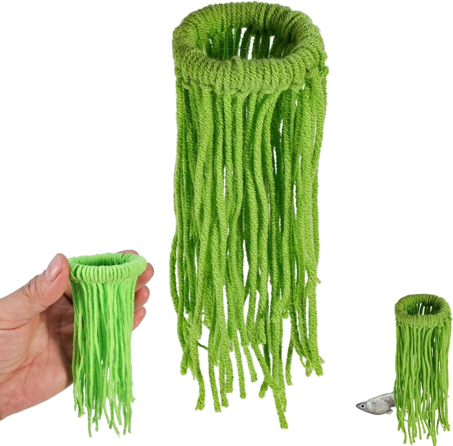 Spawning Mop Handmade Fish Breeding Grass Fish Tank Breeding Mop Decorative Aquarium Plants Floating Green Aquarium Decor for Securing Eggs and Protecting New Fry